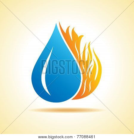 illustration of Fire and water concept stock vector