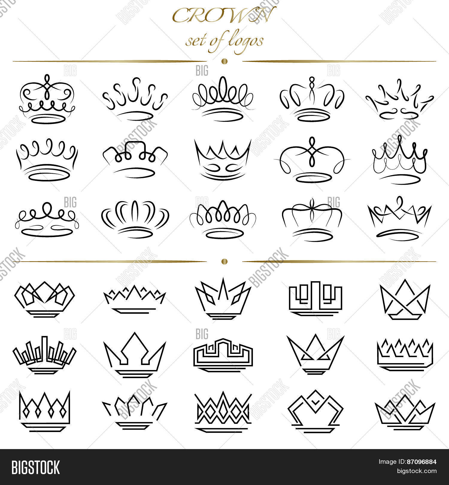 Set Crowns Different Vector & Photo (Free Trial) Bigstock