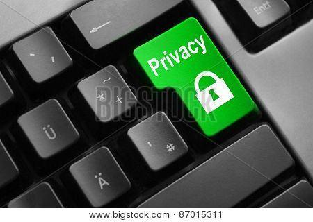 Keyboard Green Button Privacy Lock Symbol