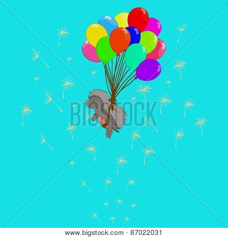 Hedgehog On Balloons