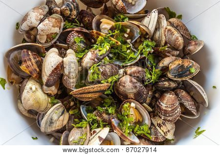 Seafood Sprinkled With Parsley