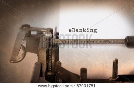 Vintage Inscription Made By Old Typewriter