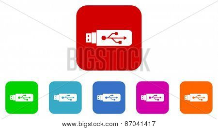 usb vector icons set