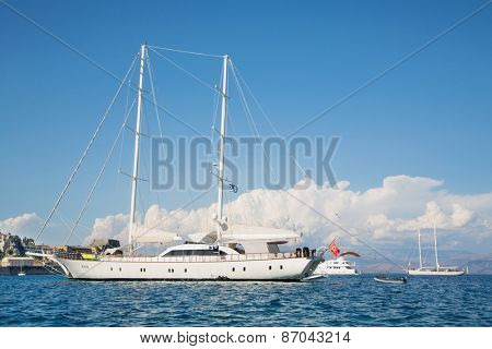 Huge sailing ship with two mast.
