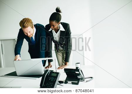 Young Couple In The Office