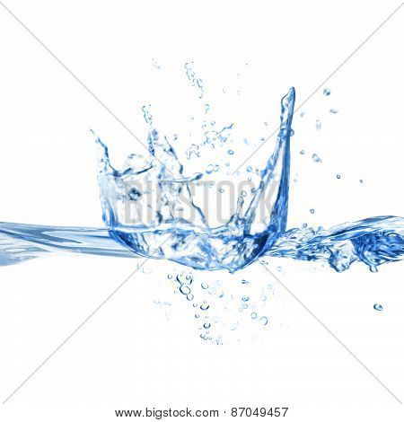 Water splash isolated on white