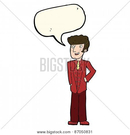 cartoon upperclass man with speech bubble