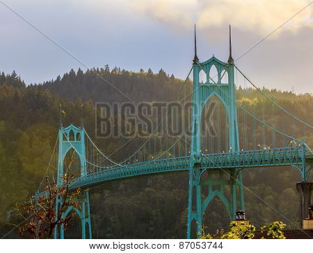 St. John's Bridge In Portland Oregon, Usa
