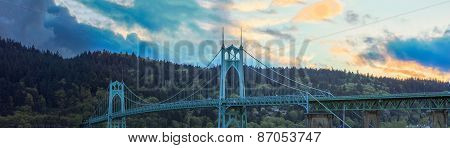St. John's Bridge In Portland Oregon, Usa