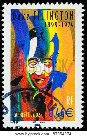 FRANCE - CIRCA 2002: a stamp printed in the France shows Duke Ellington, American Jazz Musician, circa 2002