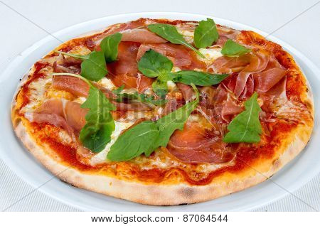 pizza with bacon and cheese