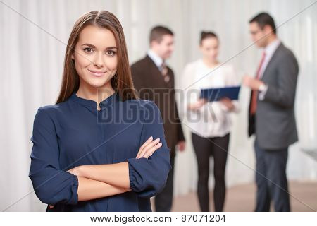 Businesswoman at the meeting