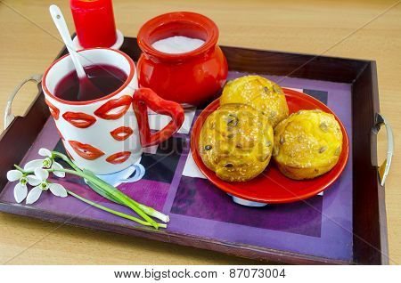 Romantic Breakfast In Bed
