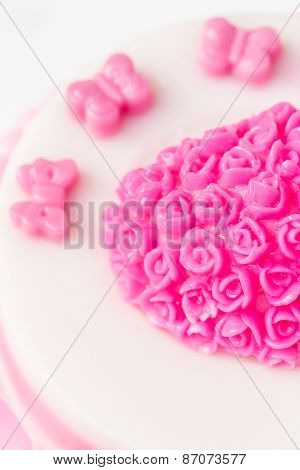 Close Up Pink Jelly Cake