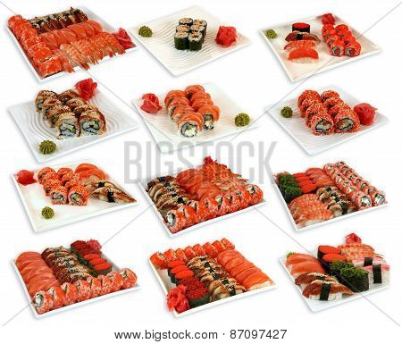 various japaneese cuisine meal sushi