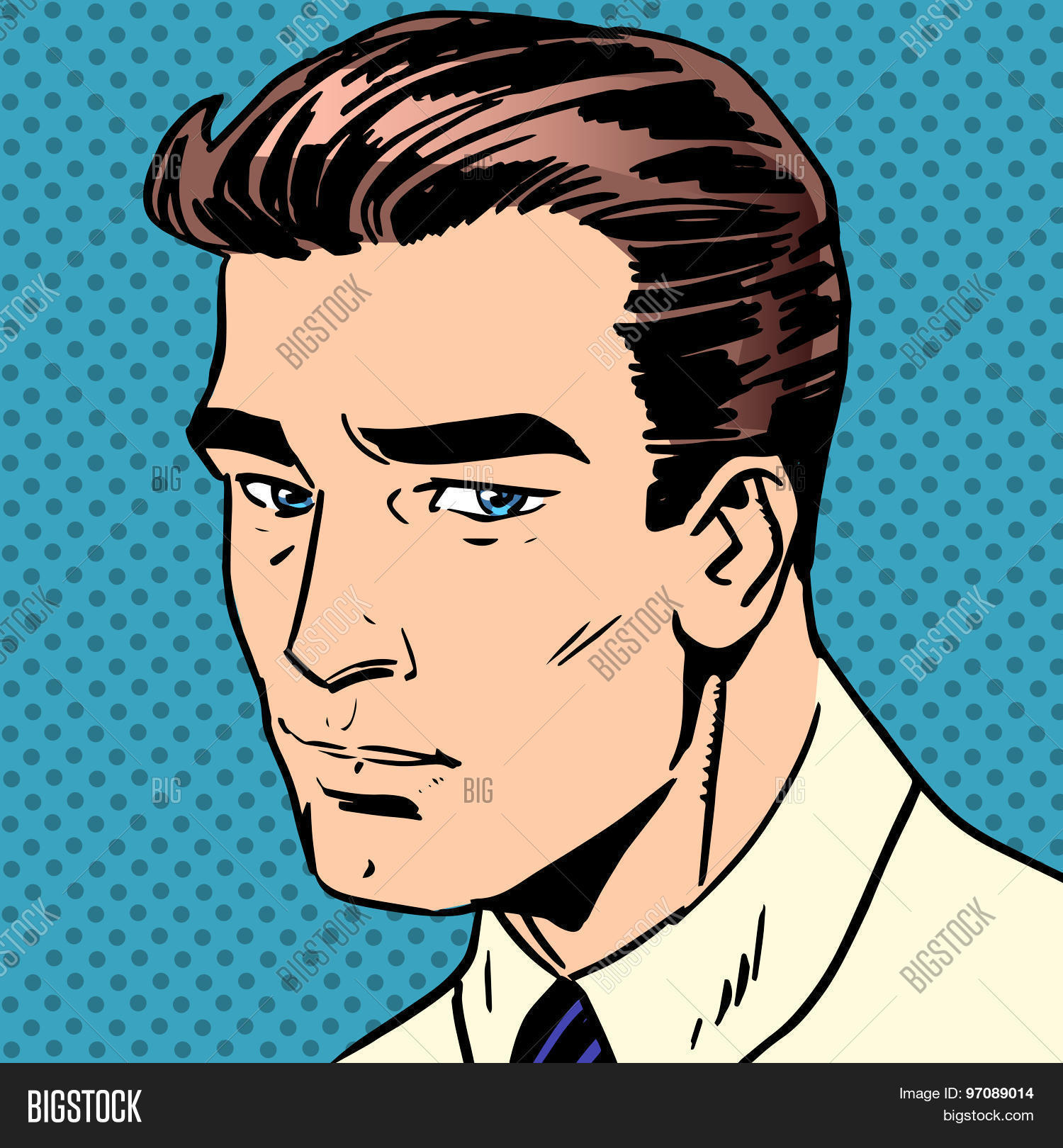 Sad Man Not Smiling Vector & Photo (Free Trial) | Bigstock