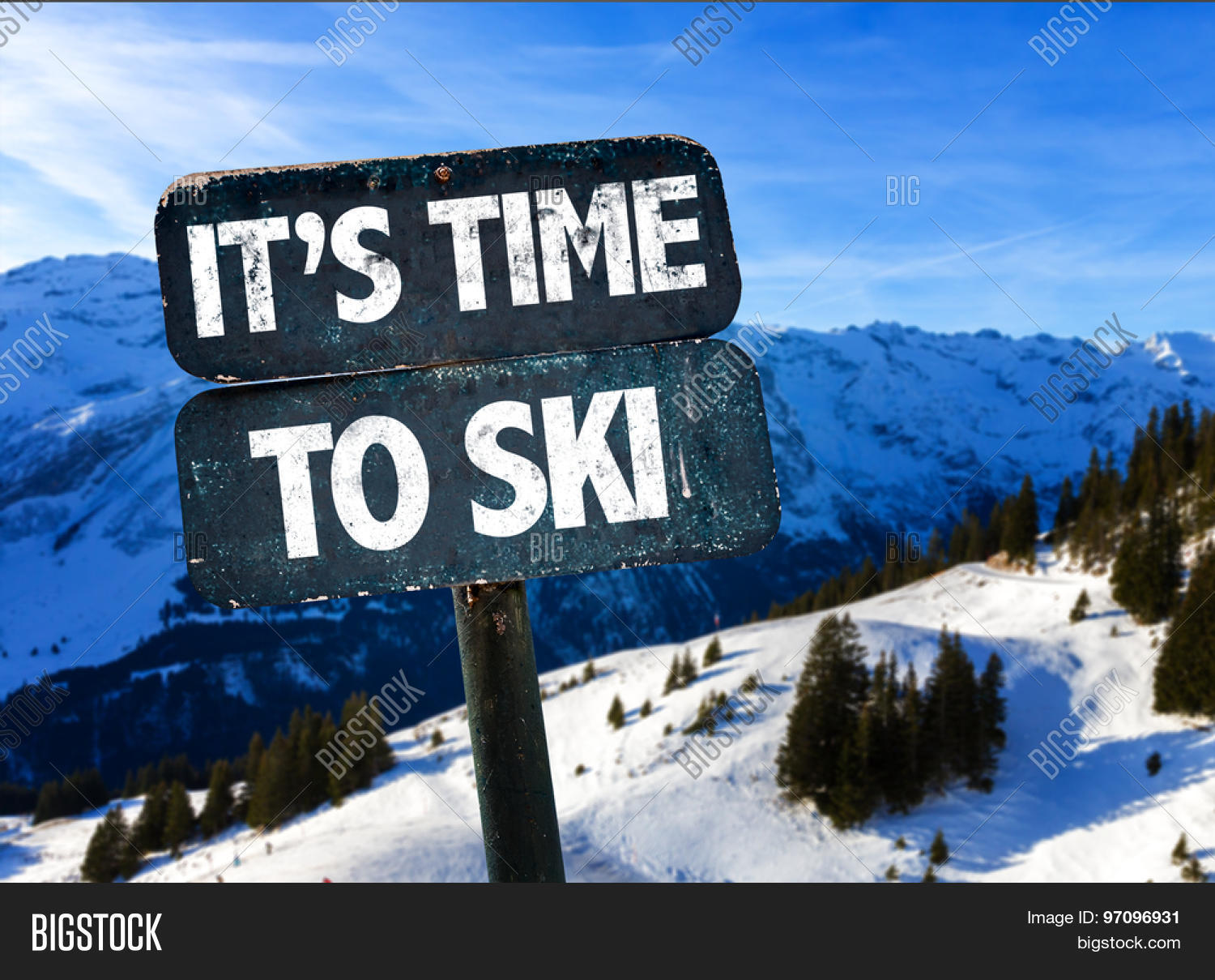 Time Ski Sign Sky Image & Photo (Free Trial) | Bigstock
