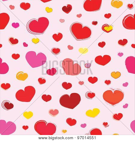 Seamless pattern with hearts