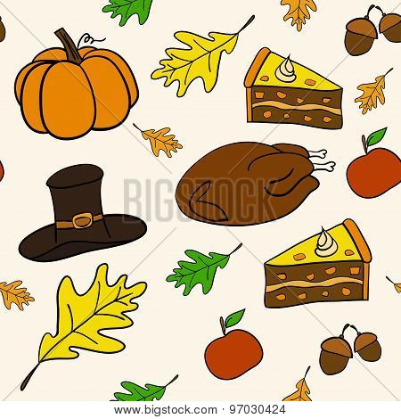 Seamless vector pattern of Thanksgiving