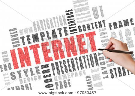 Website concept words written by a pencil.