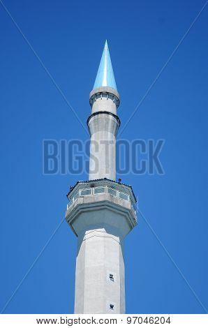 Minaret of Sultan Haji Ahmad Shah Mosque a.k.a UIA Mosque in Gombak, Malaysia