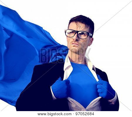Superhero Businessman Professional Success White Collar Worker Concept
