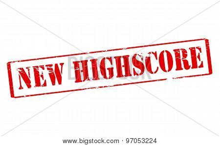 Rubber stamp with text new highscore inside vector illustration