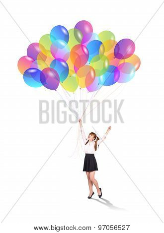 Girl with balloons