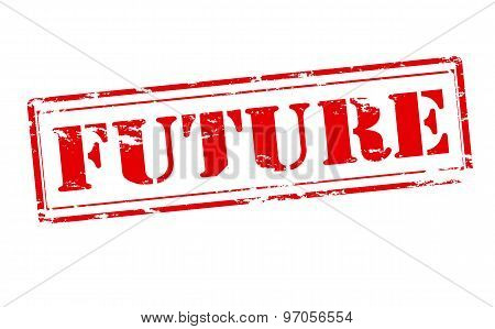 Rubber stamp with word future inside vector illustration