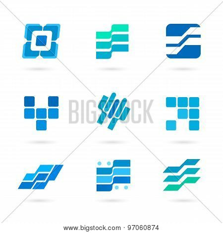Set-of-blue-icons-isolated-on-white-background