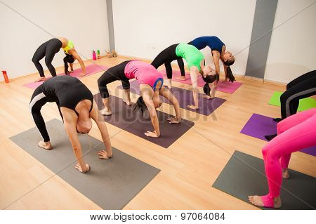 Backbend Pose In A Yoga Class