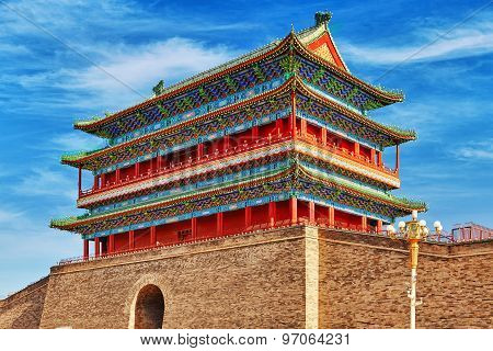 Beautiful Zhengyangmen Gate (qianmen Gate ). This Famous Gate Is Located At The South Of Tiananmen S