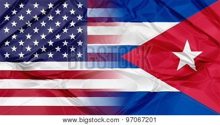 Cuba and USA flags