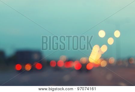 Vintage blur or bokeh traffic light. Vintage background for web design.