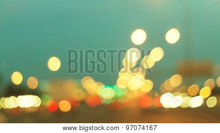 Vintage blur or bokeh traffic light. Vintage background for web design.