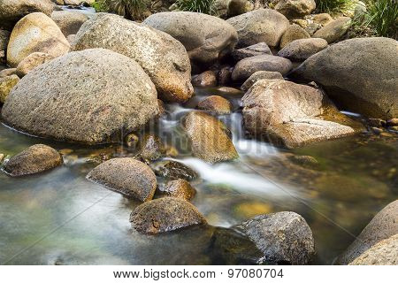 Rocks and flowing water