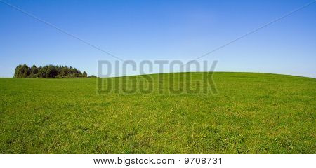 Paisaje de verano Panorama con cielo y campo