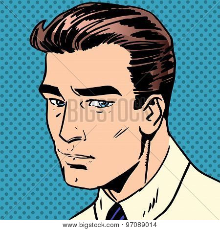 Sad man not smiling