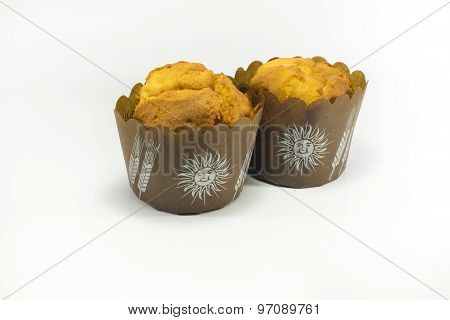 Two Muffins Isolated On White Background