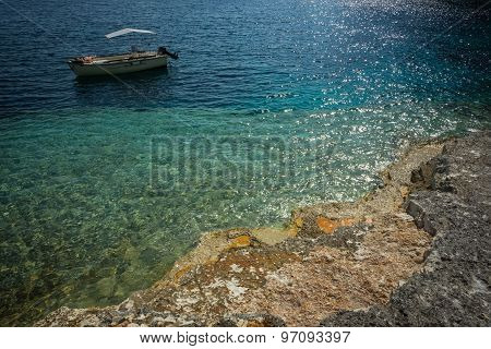 Seascape, Cliffs And Beaches On The Island Of Paxi, Greece