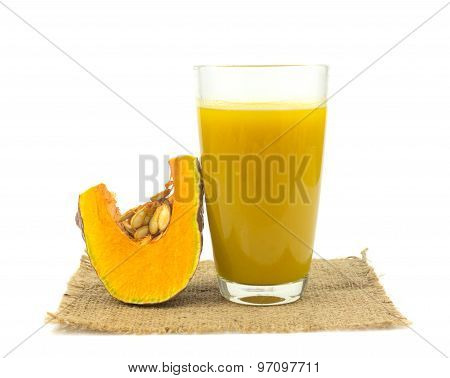 Glass Of Pumpkin Juice On White