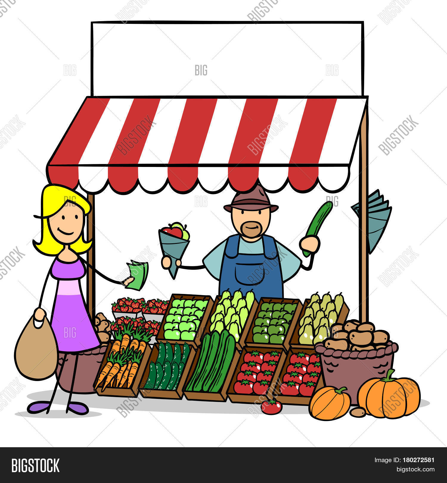 Cartoon Farm Shop Market Stand Image & Photo Bigstock