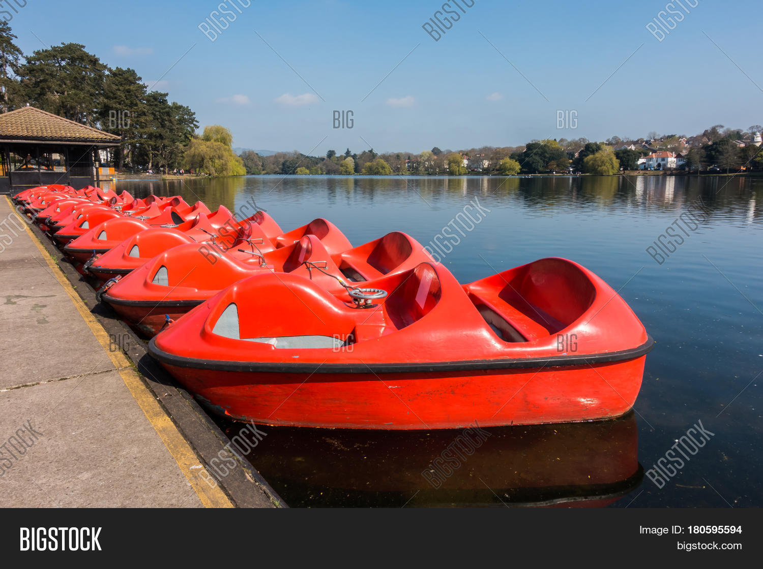 Row Red Paddle Boats Image & Photo (Free Trial) Bigstock