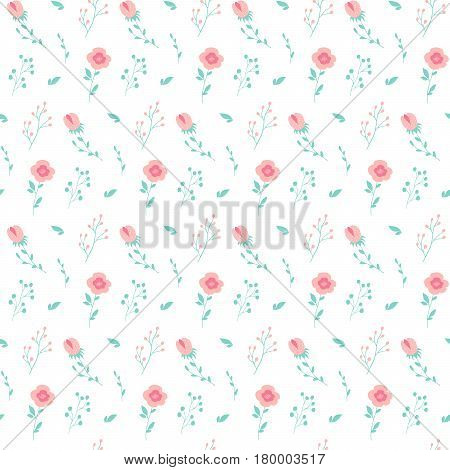 Seamless flower pattern. Floral background.  Vector illustration