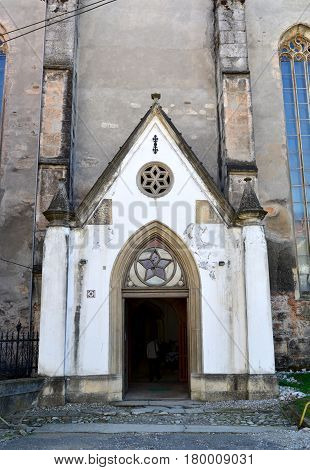 Aiud city romania medieval church entrance fortress landmark architecture