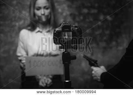Just behave right. Horrendous brutal vicious man trying making a record for demanding a ransom for young womans life