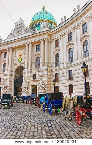 Fiacre At St Michael Wing Of Hofburg Palace Vienna