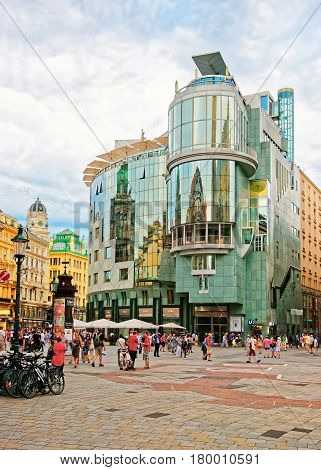 People At Haas House In Old Town Of Vienna