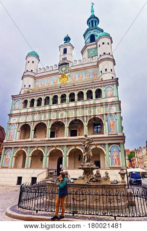 Fountain Of Rape Of Proserpina On Market Square In Poznan