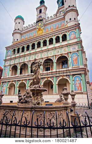 Fountain Of Rape Of Proserpina On Market Square Of Poznan